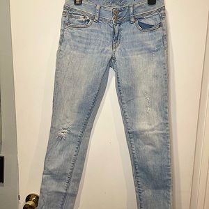 American Eagle Capri Jeans Skinny Size 0 Light Wash